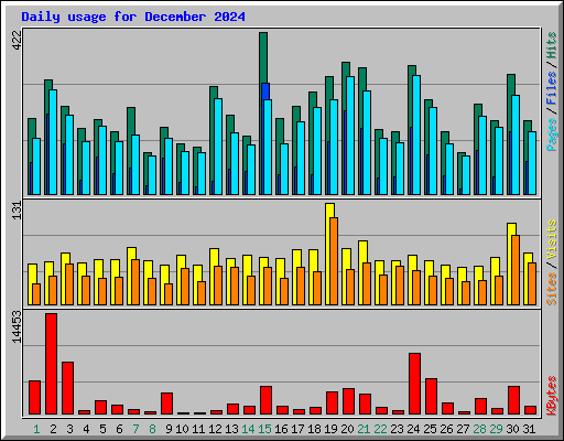 Daily usage for December 2024