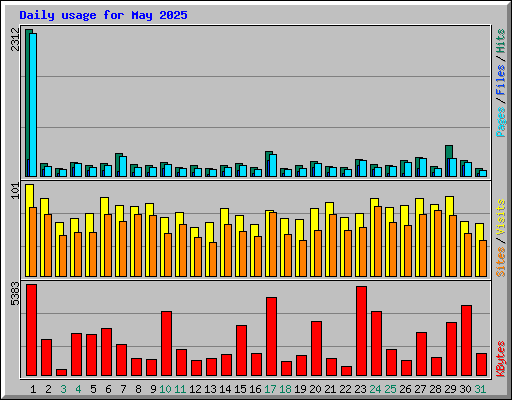 Daily usage for May 2025