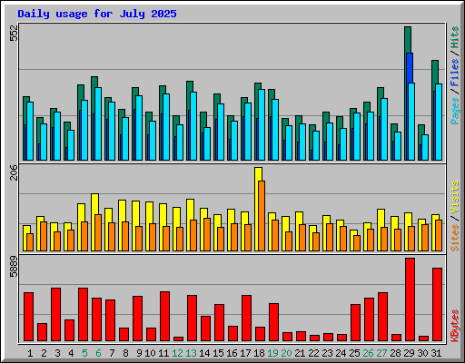 Daily usage for July 2025