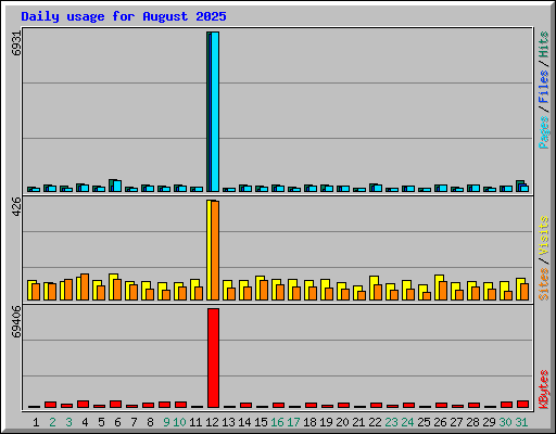 Daily usage for August 2025