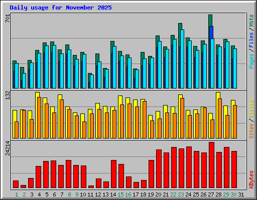 Daily usage for November 2025