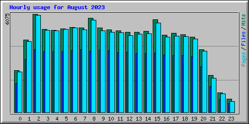 Hourly usage for August 2023