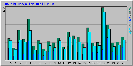 Hourly usage for April 2025